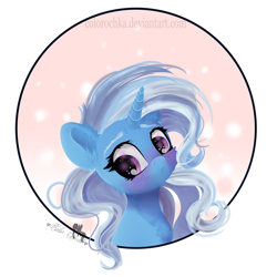 Size: 1024x1024 | Tagged: safe, artist:colorbrush, artist:colorochka, imported from derpibooru, trixie, pony, unicorn, bad mane day, blushing, cute, diatrixes, female, mare, solo