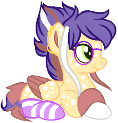 Size: 354x370 | Tagged: safe, artist:venomns, imported from derpibooru, oc, oc only, oc:cookie, pegasus, pony, clothes, colored wings, female, glasses, mare, multicolored wings, prone, simple background, socks, solo, striped socks, transparent background