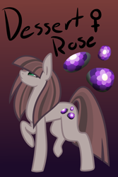 Size: 600x900 | Tagged: safe, artist:eppyminecart, imported from derpibooru, oc, oc only, oc:dessert rose, earth pony, pony, icey-verse, female, gradient background, magical lesbian spawn, mare, next generation, offspring, parent:cheerilee, parent:marble pie, parents:marbilee, solo