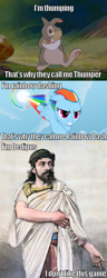 Size: 634x1654 | Tagged: safe, artist:totallynotabronyfim, imported from derpibooru, rainbow dash, comic, image macro, incest, joke, meme, oedipus, sonic rainboom, thumper, thumper (bambi)