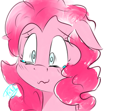 Size: 3800x3400 | Tagged: safe, artist:raw16, imported from derpibooru, pinkie pie, crying, floppy ears, happy, simple background, white background