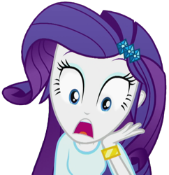 Size: 688x712 | Tagged: safe, artist:thebarsection, imported from derpibooru, rarity, epic fails (equestria girls), eqg summertime shorts, equestria girls, clothes, female, not a vector, oh my, open mouth, simple background, solo, transparent background