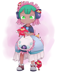 Size: 1280x1600 | Tagged: safe, artist:kryptchild, imported from derpibooru, snails, human, snail, anime, clothes, crossdressing, crossover, cute, cutie mark, dark skin, diasnails, dress, glitter shell, holding, humanized, knuckles the echidna, made in abyss, male, maruruk, meme, shoes, solo, sonic the hedgehog (series), ugandan knuckles, wat