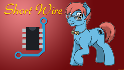 Size: 4800x2700 | Tagged: safe, artist:latecustomer, imported from derpibooru, oc, oc only, oc:short wire, pony, commission, raised hoof, reference sheet, solo