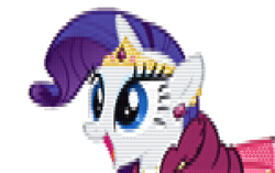 Size: 3200x2005 | Tagged: safe, artist:qeinone, imported from derpibooru, rarity, pony, unicorn, ansi, ascii, clothes, dress, female, gala dress, happy, mare, open mouth, simple background, solo, white background
