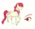 Size: 2016x1700 | Tagged: safe, artist:earthsong9405, imported from derpibooru, apple bloom, earth pony, pony, apple bloom's cutie mark, bandana, braided tail, female, headcanon, long description, mare, older, older apple bloom, realistic anatomy, realistic horse legs, simple background, socks (coat marking), socks (coat markings), solo, straw in mouth, teenage apple bloom, teenager, white background