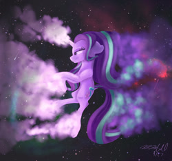 Size: 1397x1300 | Tagged: safe, artist:mcmeg29, imported from derpibooru, starlight glimmer, pony, unicorn, dock, female, solo, space