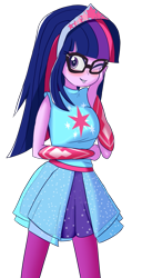 Size: 1023x2000 | Tagged: safe, artist:nin10ja, imported from derpibooru, sci-twi, twilight sparkle, equestria girls, equestria girls series, forgotten friendship, alternate hairstyle, blushing, clothes, cute, dress, female, ponied up, simple background, solo, transparent background, twiabetes