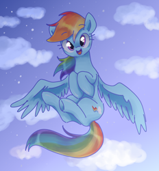 Size: 2348x2530 | Tagged: safe, artist:sagwamat, imported from derpibooru, rainbow dash, pegasus, pony, cute, dashabetes, female, hnnng, looking at you, mare, multicolored hair, night, smiling, solo