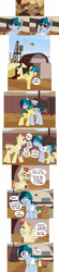 Size: 3917x17841 | Tagged: safe, artist:shinodage, imported from derpibooru, oc, oc only, oc:apogee, oc:delta vee, oc:houston, oc:jet stream, mouse, pegasus, pony, rat, comic:delta vee's junkyard, absurd resolution, alcohol, annoyed, comic, delta vee's junkyard, dialogue, female, male, mare, necktie, speech bubble, stallion, sunglasses, trailer