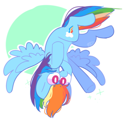 Size: 916x876 | Tagged: safe, artist:puppiii, imported from derpibooru, rainbow dash, pegasus, pony, abstract background, amused, cute, dashabetes, female, flying, happy, mare, pink eyes, pose, smiling, solo, sparkles, upside down, wings