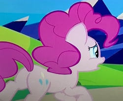 Size: 3479x2834 | Tagged: safe, imported from derpibooru, screencap, pinkie pie, earth pony, pony, rock solid friendship, balloonbutt, butt, cropped, female, mare, plot, running, solo