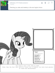 Size: 600x800 | Tagged: safe, artist:dekomaru, imported from derpibooru, rarity, pony, tumblr:ask twixie, ask, diamondstuck, female, monochrome, solo, tumblr