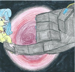 Size: 1130x1084 | Tagged: safe, artist:triforce-treasure, imported from derpibooru, princess skystar, classical hippogriff, hippogriff, my little pony: the movie, autobot, bumblebee, bumblebee (transformers), crossover, pinkie finger, pinkie promise, traditional art, transformers, transformers robots in disguise (2015)