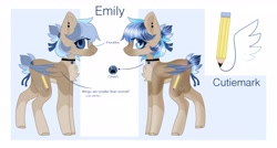 Size: 3260x1744 | Tagged: safe, artist:candycrusher3000, imported from derpibooru, oc, oc only, oc:emily, pegasus, pony, female, mare, reference sheet