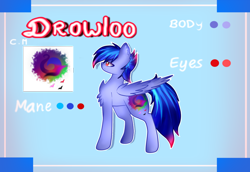 Size: 1024x704 | Tagged: safe, artist:anasflow, imported from derpibooru, oc, oc only, oc:drowloo, pegasus, pony, male, reference sheet, solo, stallion