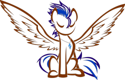 Size: 5351x3415 | Tagged: safe, artist:up1ter, deleted from derpibooru, imported from derpibooru, oc, oc only, oc:nimble wing, pegasus, pony, jewelry, lineart, necklace, simple background, solo, spread wings, transparent background, wings