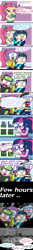 Size: 1378x10345 | Tagged: safe, artist:psychodiamondstar, imported from derpibooru, indigo zap, sci-twi, sour sweet, sugarcoat, sunny flare, twilight sparkle, equestria girls, clothes, comic, crystal prep shadowbolts, dialogue, glasses, looking at you, scarf, smiling, speech bubble, taxi