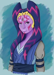 Size: 1536x2127 | Tagged: safe, artist:kutekiki, imported from derpibooru, twilight sparkle, togruta, crossover, face paint, female, jedi, solo, species swap, star wars