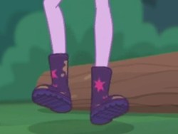 Size: 2048x1536 | Tagged: safe, imported from derpibooru, screencap, sci-twi, twilight sparkle, equestria girls, equestria girls series, stressed in show, stressed in show: fluttershy, boots, legs, log, mud, muddy, pictures of legs, shoes