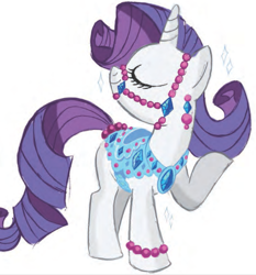 Size: 1671x1790 | Tagged: safe, artist:lauren faust, imported from derpibooru, rarity, pony, unicorn, bridle, clothes, concept art, dress, eyes closed, female, mare, pearl, solo, tack