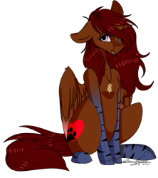 Size: 667x751 | Tagged: safe, artist:ohflaming-rainbow, imported from derpibooru, oc, oc only, oc:amber, pegasus, pony, female, mare, simple background, sitting, solo, transparent background