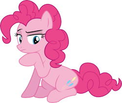 Size: 6698x5629 | Tagged: safe, artist:illumnious, imported from derpibooru, pinkie pie, earth pony, pony, a friend in deed, .ai available, absurd resolution, female, mare, simple background, sitting, solo, thinking, transparent background, unsure, vector