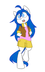 Size: 2232x3512 | Tagged: safe, artist:spheedc, imported from derpibooru, oc, oc only, oc:light chaser, earth pony, semi-anthro, blue hair, digital art, female, mare, simple background, solo, transparent background