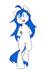 Size: 2232x3512 | Tagged: safe, alternate version, artist:spheedc, imported from derpibooru, oc, oc only, oc:light chaser, earth pony, semi-anthro, bipedal, blue hair, digital art, female, mare, simple background, solo, transparent background