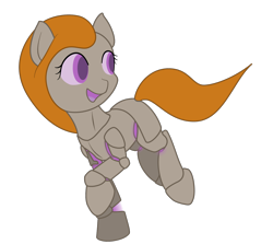 Size: 1400x1250 | Tagged: safe, artist:lucern, imported from derpibooru, oc, oc only, oc:argent charge, armor pony, object pony, original species, armor, female, happy, ponified, running, simple background, solo, transparent background, vector