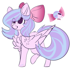 Size: 2664x2698 | Tagged: safe, artist:ohsushime, imported from derpibooru, oc, oc only, oc:elizabeth, pegasus, pony, bow, female, hair bow, high res, mare, simple background, solo, transparent background