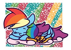 Size: 1700x1200 | Tagged: safe, artist:hedgehog-plant, imported from derpibooru, rainbow dash, scootaloo, cloud, cuddling, hug, nap, scootalove, sleeping, winghug