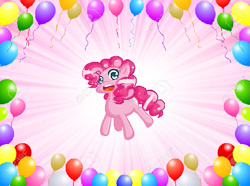 Size: 567x421 | Tagged: safe, artist:biscuitloveskitty, imported from derpibooru, pinkie pie, pony, balloon, female, solo