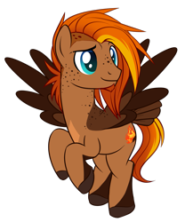 Size: 1657x1911 | Tagged: safe, artist:askbubblelee, imported from derpibooru, oc, oc only, oc:singe, pegasus, pony, body freckles, freckles, male, show accurate, simple background, smiling, solo, stallion, transparent background