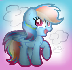 Size: 1357x1327 | Tagged: safe, artist:bubbly-storm, imported from derpibooru, rainbow dash, female, happy, solo