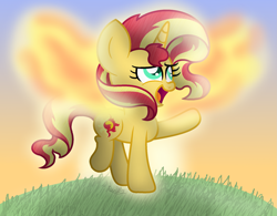 Size: 2025x1577 | Tagged: safe, artist:bubbly-storm, imported from derpibooru, sunset shimmer, pony, unicorn, artificial wings, augmented, cute, female, fiery shimmer, magic, magic wings, shimmerbetes, solo, sunset phoenix, sunset shimmer day, wings