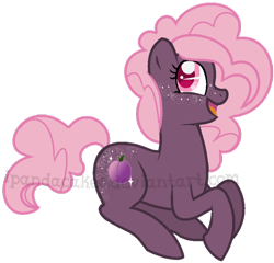 Size: 772x741 | Tagged: safe, artist:ipandacakes, imported from derpibooru, oc, oc only, oc:sugar plum, pony, female, magical lesbian spawn, mare, offspring, parent:pinkie pie, parent:tempest shadow, parents:tempestpie, prone, simple background, solo, transparent background