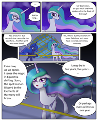 Size: 1250x1550 | Tagged: safe, artist:leffenkitty, imported from derpibooru, princess celestia, princess luna, pony, comic:prospect of tranquility, comic