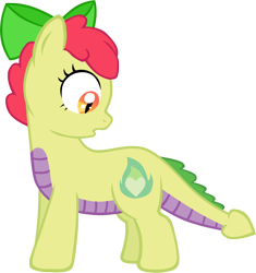 Size: 1196x1271 | Tagged: safe, artist:ludiculouspegasus, imported from derpibooru, oc, oc only, oc:apple spice, dracony, hybrid, cutie mark, fire, interspecies offspring, offspring, parent:apple bloom, parent:spike, parents:spikebloom, simple background, solo, surprised, transparent background