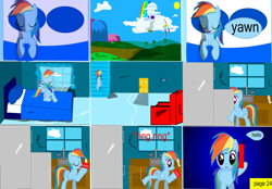 Size: 3893x2710 | Tagged: safe, artist:closingrain, artist:mellowbomb, imported from derpibooru, rainbow dash, oc, comic:calamity fateful, 1000 hours in ms paint, dialogue