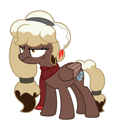 Size: 9504x9504 | Tagged: safe, artist:besttubahorse, imported from derpibooru, oc, oc only, oc:sweet mocha, pegasus, pony, absurd resolution, clothes, earmuffs, female, freckles, frown, grumpy, scarf, simple background, solo, transparent background, vector