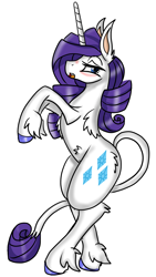 Size: 1128x2000 | Tagged: safe, artist:cuddlelamb, imported from derpibooru, rarity, classical unicorn, unicorn, bipedal, female, leonine tail, simple background, solo, unshorn fetlocks, white background