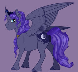 Size: 1549x1445 | Tagged: safe, artist:ganashiashaka, imported from derpibooru, oc, oc only, oc:somnium, alicorn, pony, male, parent:princess luna, simple background, solo, stallion