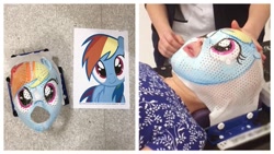 Size: 1200x675 | Tagged: safe, imported from derpibooru, rainbow dash, human, irl, irl human, mask, photo, wat