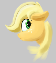 Size: 769x862 | Tagged: safe, artist:tg1117, imported from derpibooru, applejack, pony, blonde, bust, female, hatless, missing accessory, portrait, solo