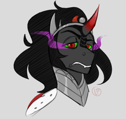 Size: 500x472 | Tagged: safe, artist:liziedoodle, imported from derpibooru, king sombra, pony, unicorn, bust, dark magic, magic, male, solo, sombra eyes