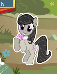 Size: 411x529 | Tagged: safe, imported from derpibooru, octavia melody, earth pony, pony, bowtie, cute, female, gameloft, solo, sweet apple acres, tavibetes