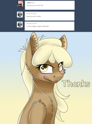 Size: 1000x1347 | Tagged: safe, artist:sintakhra, imported from derpibooru, mjölna, earth pony, pony, ask sandy pony, blushing, female, mare, solo