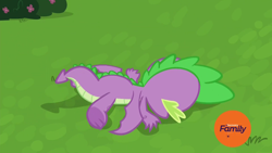 Size: 1920x1080 | Tagged: safe, imported from derpibooru, screencap, spike, dragon, father knows beast, faceplant, male, solo, winged spike, wings