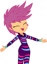 Size: 3000x4100 | Tagged: safe, artist:cloudy glow, artist:cloudyglow, imported from derpibooru, scootaloo, equestria girls, equestria girls series, forgotten friendship, .ai available, clothes, cute, cutealoo, eyes closed, female, open mouth, show stopper outfits, simple background, solo, transparent background, vector